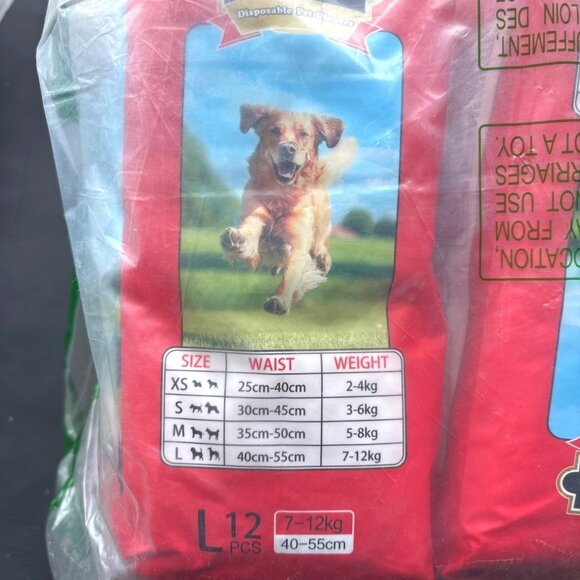 Female Disposable Pet Diapers L Size 12 Pcs For 7-12kg Dogs Large - Picture 4 of 6